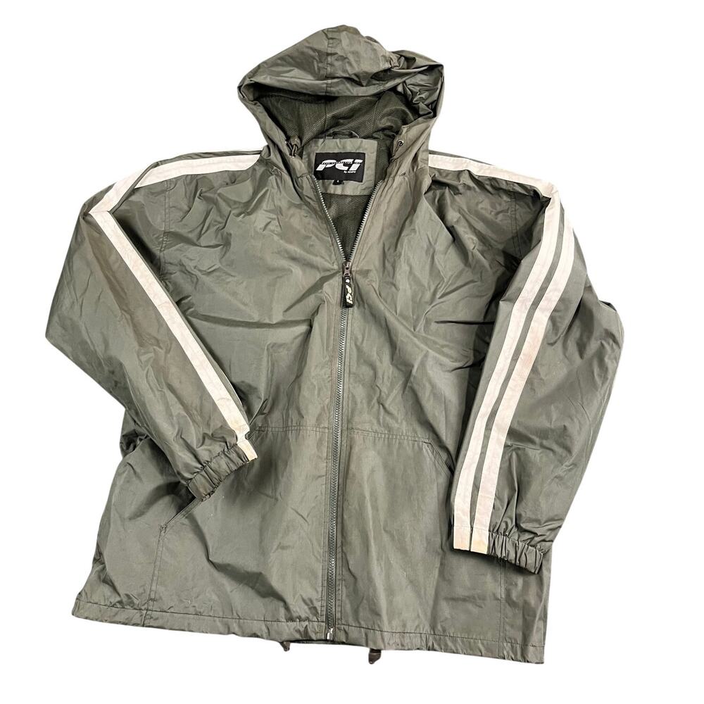 PCI Men's Green Jacket Windbreaker Size Large Good Condition
